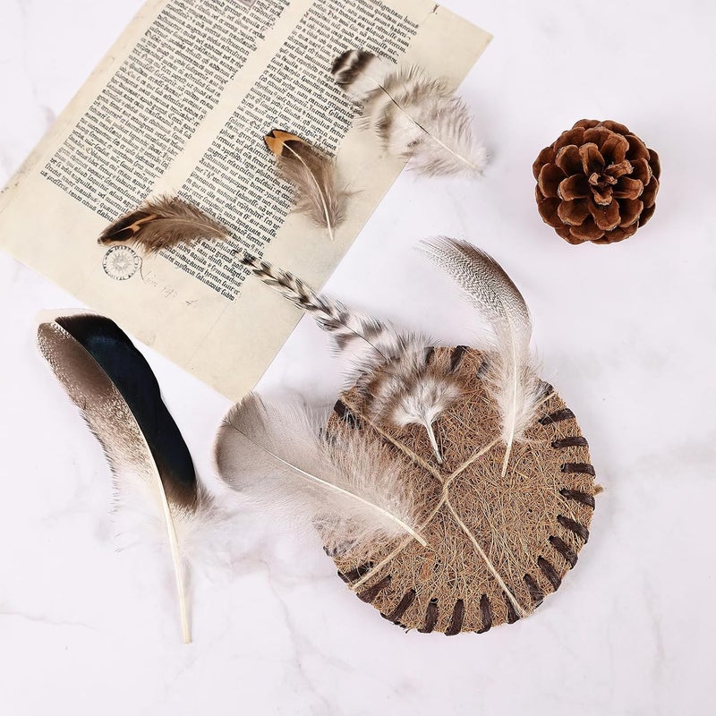 MAOFENG 210pcs 7 Styles Natural Bulk Feathers Assorted Mixed Feathers for DIY Crafts Dream Catcher Wedding Hair Hats Decoration,Guinea Fowl Feathers - Image 5